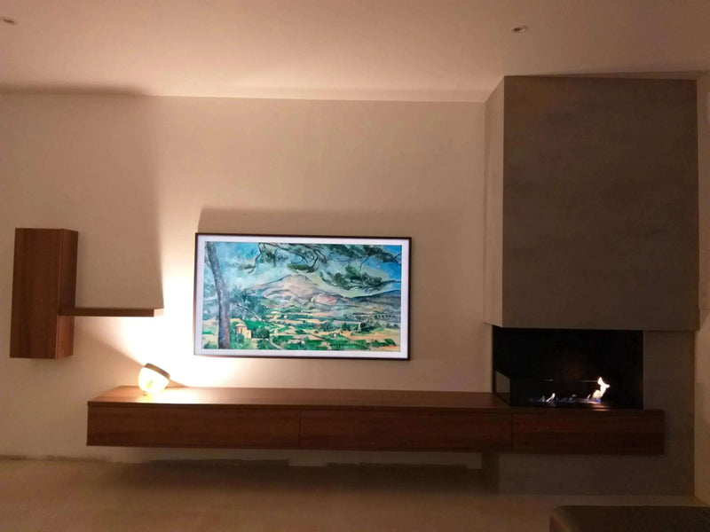 Efesto Angolo - Caminetto a bioetanolo per angolo sinistro o destro, lunghezza 80 cm - Efesto Home