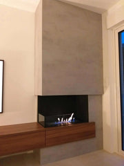 Efesto Angolo - Caminetto a bioetanolo per angolo sinistro o destro, lunghezza 80 cm - Efesto Home