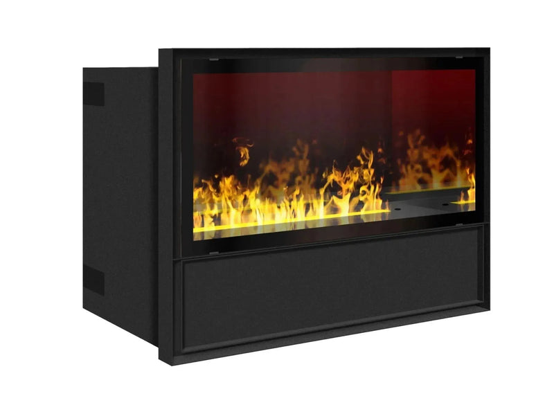 The Flame HIP Frontale - caminetto da incasso con vista frontale, ad acqua nebulizzata - Efesto Home