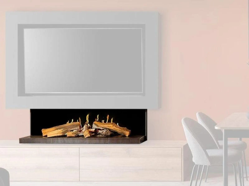 Kalfire E-Series 147 cm – Elektrokamin mit offenem Holz- und Flammenbild