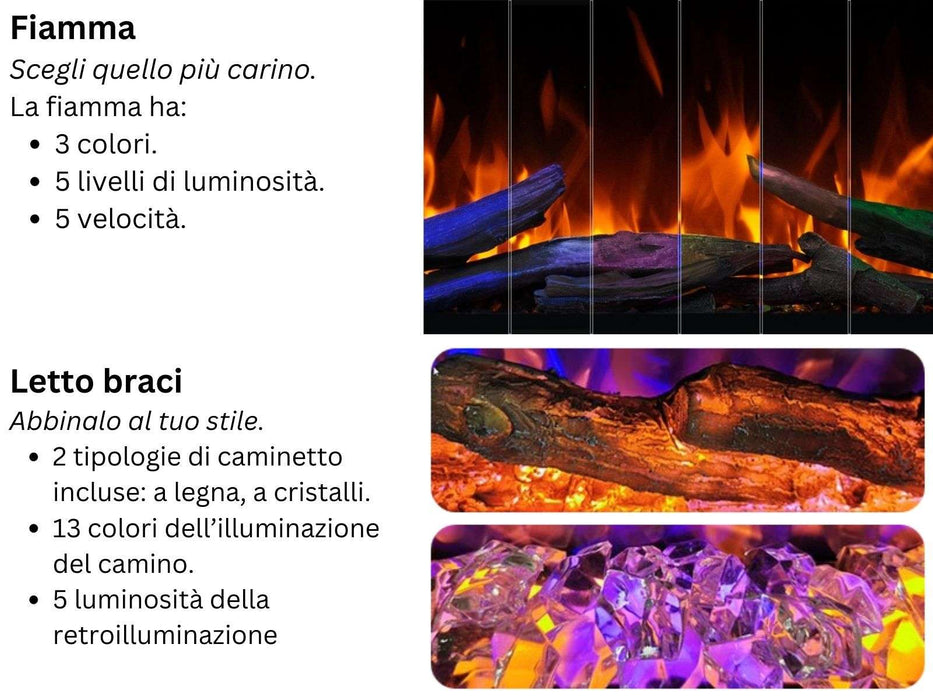 Aflamo Royal 3D - caminetto elettrico, vista frontale