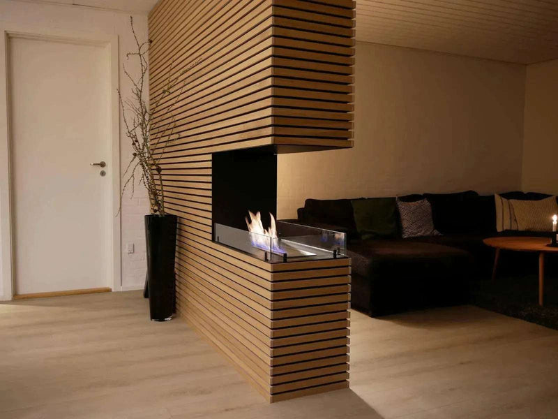 Efesto Forma U - Caminetto a bioetanolo con vista su tre lati, lunghezza 100 cm - Efesto Home