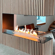 Efesto Forma U - Caminetto a bioetanolo con vista su tre lati, lunghezza 110 cm - Efesto Home