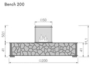 The Flame Bench quadrato - panchina con caminetto, ad acqua nebulizzata, centrale - Efesto Home