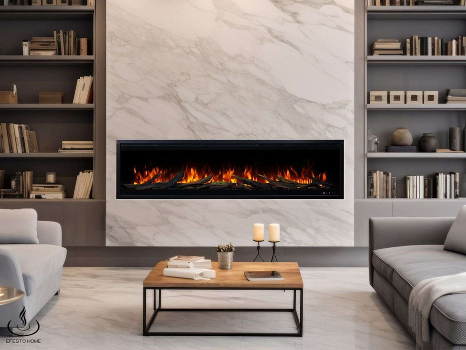 Aflamo Royal 3D - caminetto elettrico da incasso con vista frontale