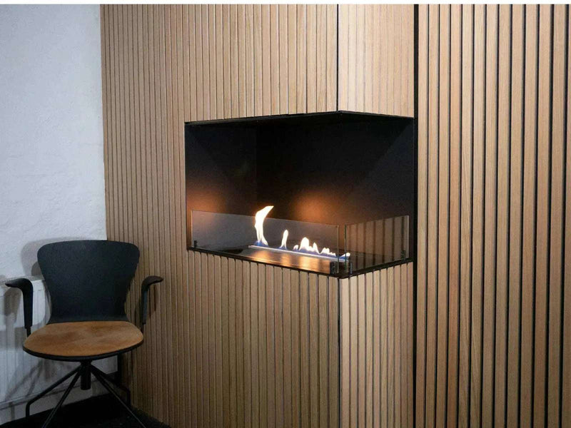 Efesto Angolo - Caminetto a bioetanolo per angolo sinistro o destro, lunghezza 120 cm - Efesto Home
