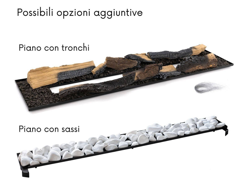 Planika Angolo - camino a bioetanolo ad angolo da incasso con bruciatore automatico