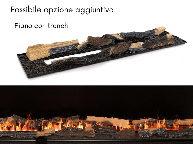 Planika Frontale -  camino elettrico a vapore acqueo con vista frontale