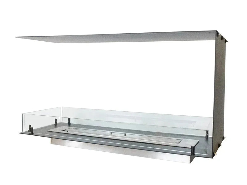 Efesto Forma U - Caminetto a bioetanolo con vista su tre lati, lunghezza 100 cm - Efesto Home