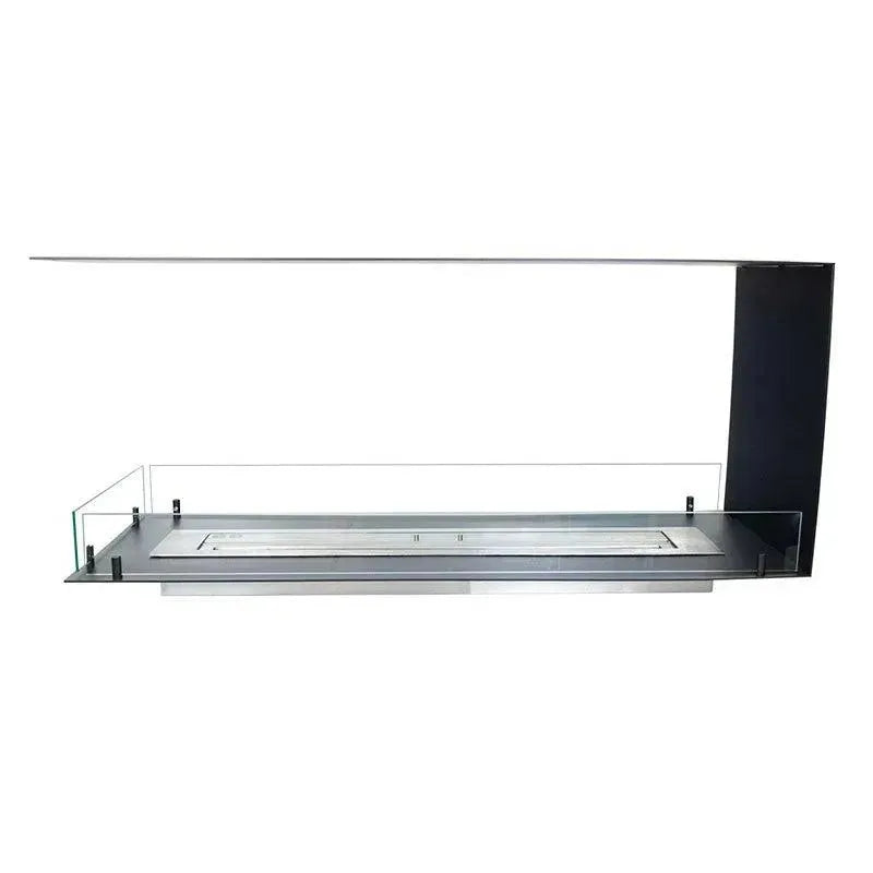 Efesto Forma U - Caminetto a bioetanolo con vista su tre lati, lunghezza 120 cm - Efesto Home