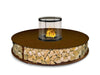 The Flame Bench rotondo - panchina con caminetto, ad acqua nebulizzata, centrale - Efesto Home