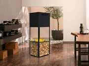 The Flame Tower Steel & Wood - caminetto, effetto fuoco, ad acqua nebulizzata - Efesto Home