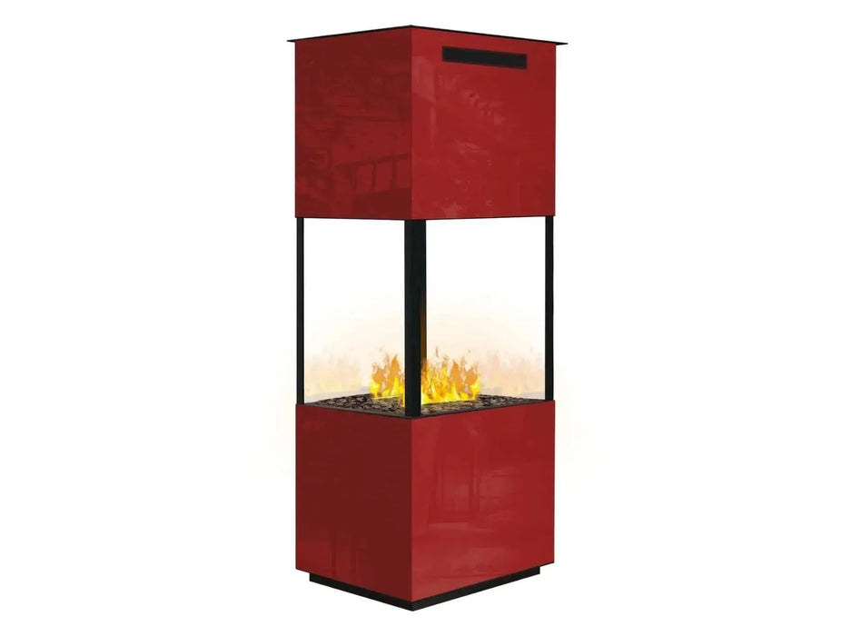The Flame Tower Steel & Wood - caminetto, effetto fuoco, ad acqua nebulizzata - Efesto Home