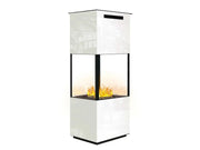 The Flame Tower Steel & Wood - caminetto, effetto fuoco, ad acqua nebulizzata - Efesto Home