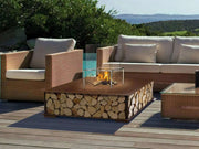 The Flame Bench quadrato - panchina con caminetto, ad acqua nebulizzata, centrale - Efesto Home