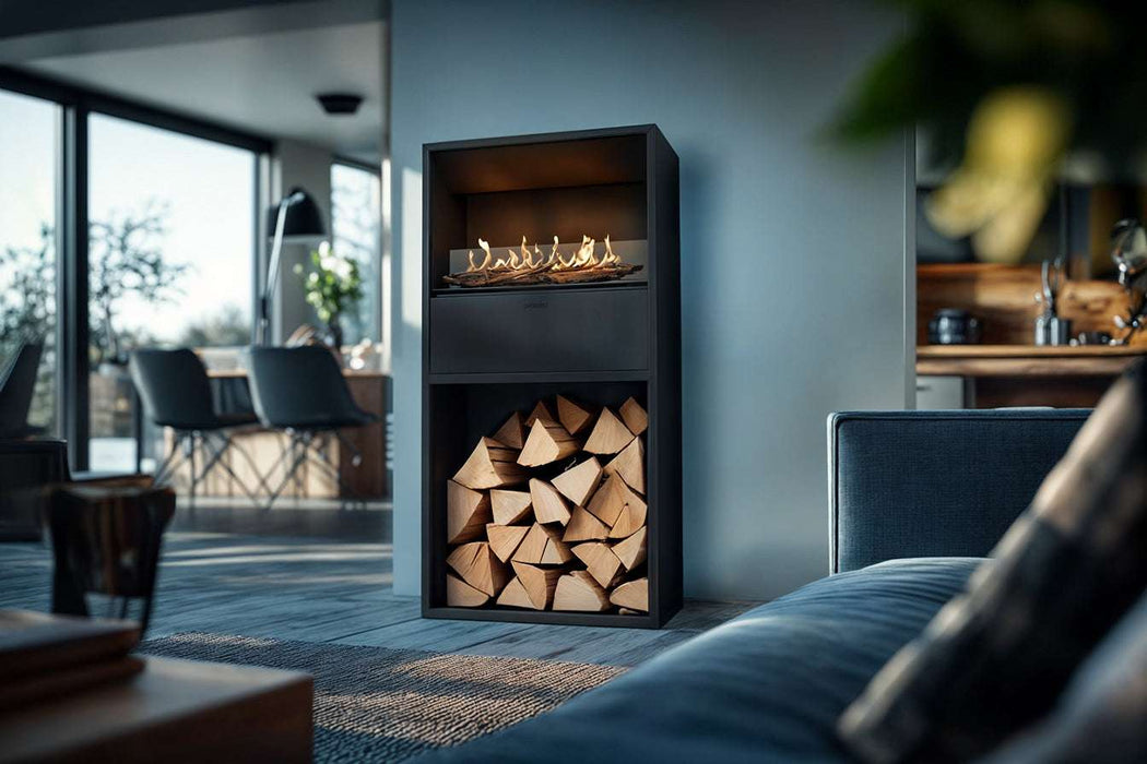 Planika Cottage - caminetto a bioetanolo da terra con bruciatore automatico