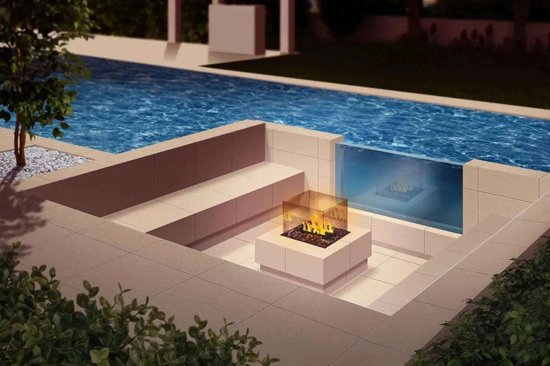 The Flame Cube  - caminetto quadrato da incasso ad acqua nebulizzata - Efesto Home