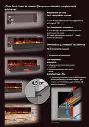 The Flame HIP Forma U - caminetto da incasso con tre lati a vista, ad acqua nebulizzata - Efesto Home