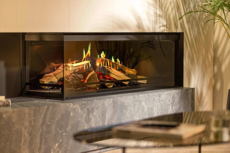 Kalfire E-one 130C D - caminetto elettrico da incasso, modello angolo destro