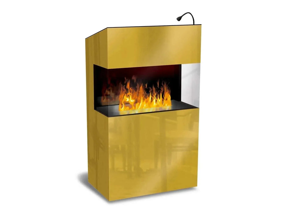The Flame Welcome - tavolino reception con caminetto ad acqua nebulizzata - Efesto Home