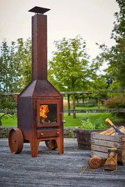 RB73 Bijuga caminetto a legna per esterno in acciaio corten - Efesto Home