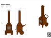 RB73 Bijuga caminetto a legna per esterno in acciaio corten - Efesto Home
