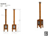 RB73 Fennek 50 caminetto a legna per esterno in acciaio corten - Efesto Home