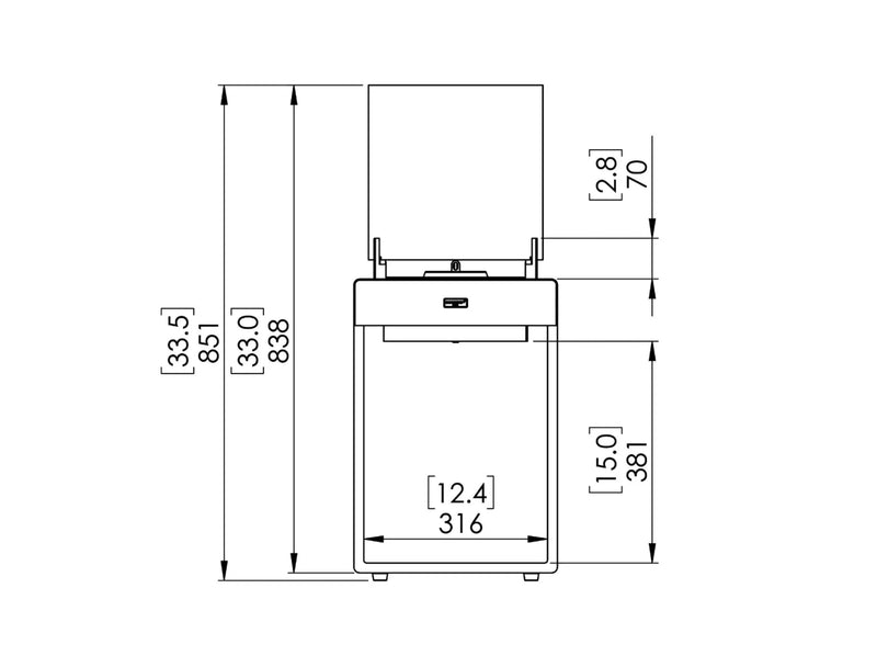Ecosmart Pop 3T caminetto a bioetanolo - Efesto Home
