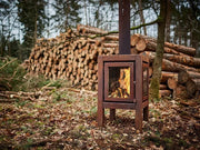 RB73 Quaruba XL caminetto a legna per esterno in acciaio corten - Efesto Home